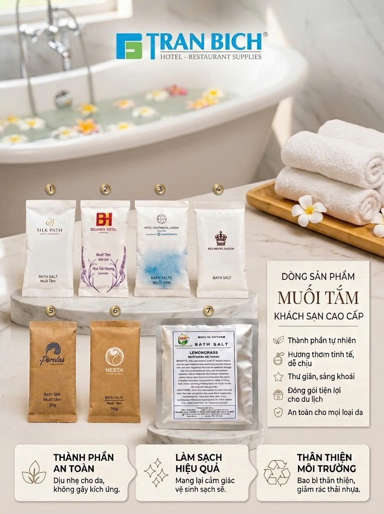 Dòng sản phẩm muối tắm khách sạn cao cấp Trần Bích